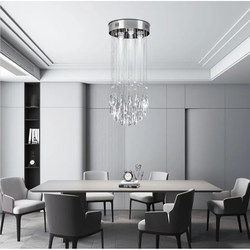 Modern Crystal Chandelier Dining Room Modern Lighting Ceiling Light Fixture - Picture 4 of 6